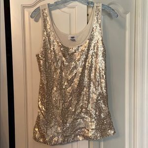 Gold sequin tank top